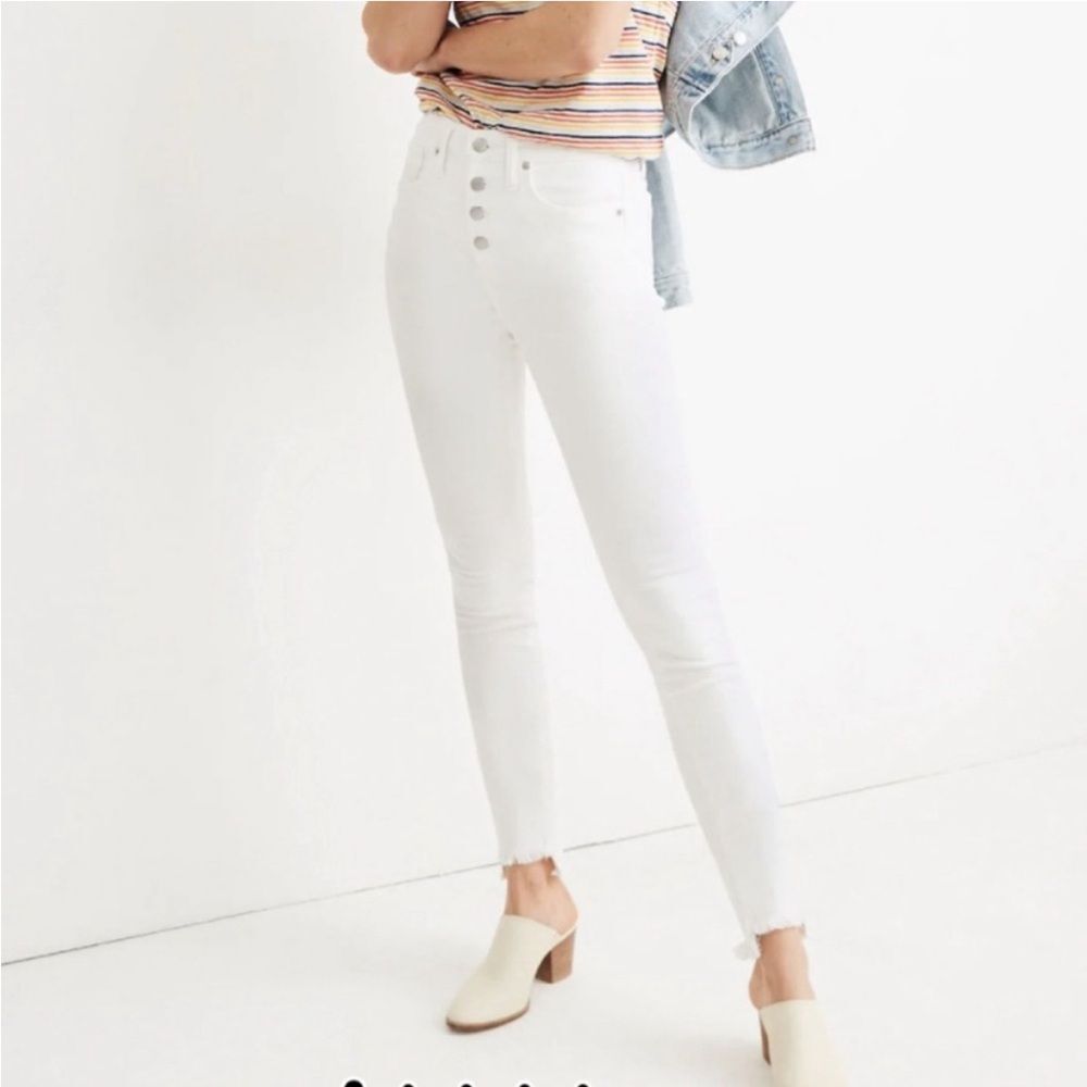 Madewell 10” High Rise Step Hem Button Fly Skinny Jean 28‎